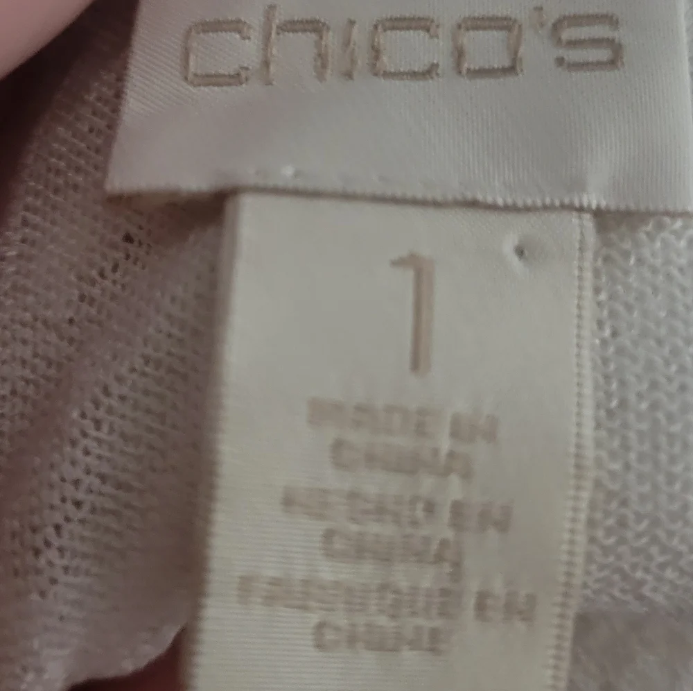 Chico's cardigan with sequence details of collar and cuffs size 1